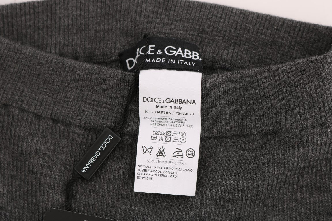 Dolce &amp; Gabbana Chic grey cashmere high waist tights