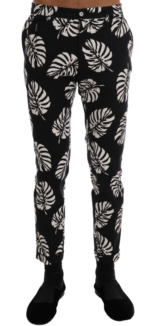 Dolce &amp; Gabbana slim fit ankle pants with leaf print