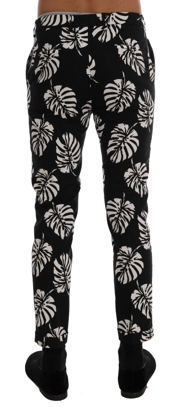 Dolce &amp; Gabbana slim fit ankle pants with leaf print