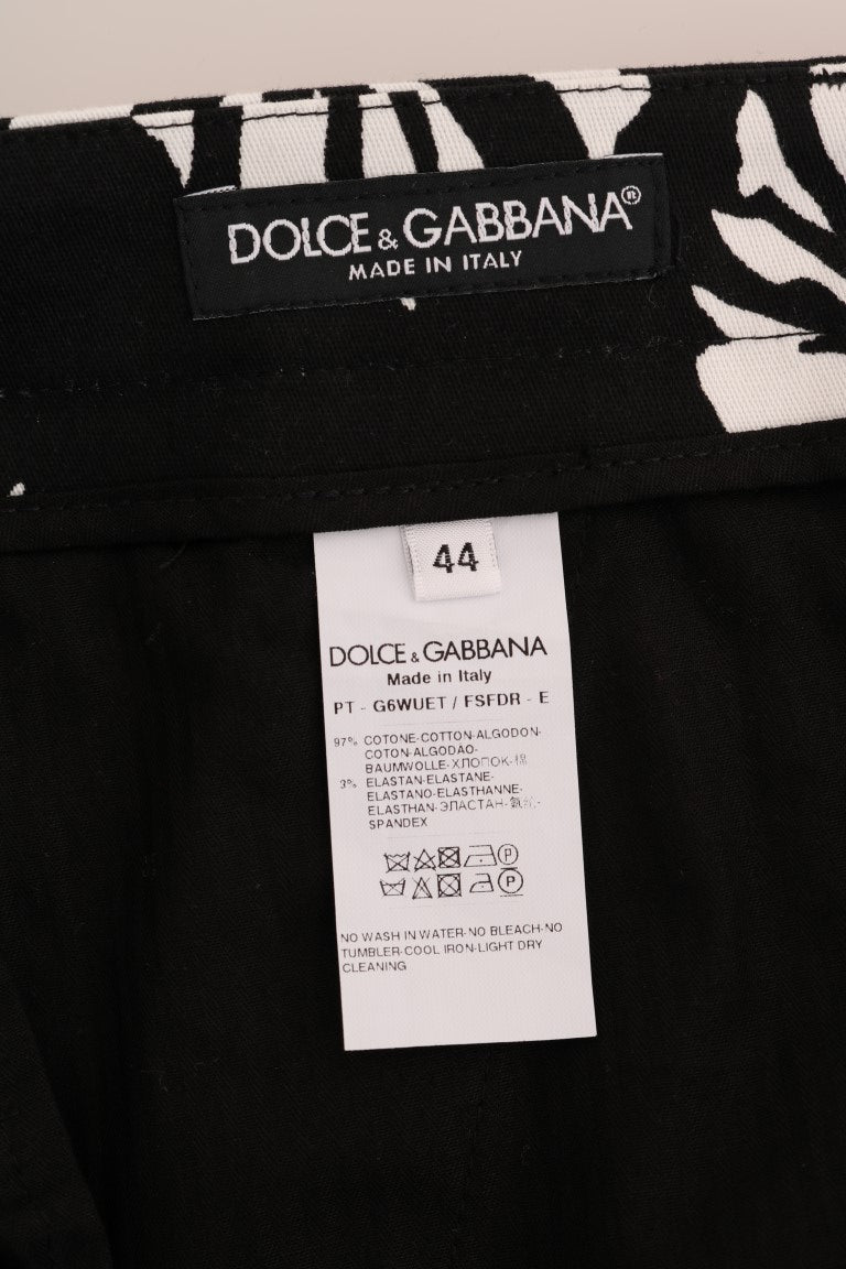 Dolce &amp; Gabbana slim fit ankle pants with leaf print