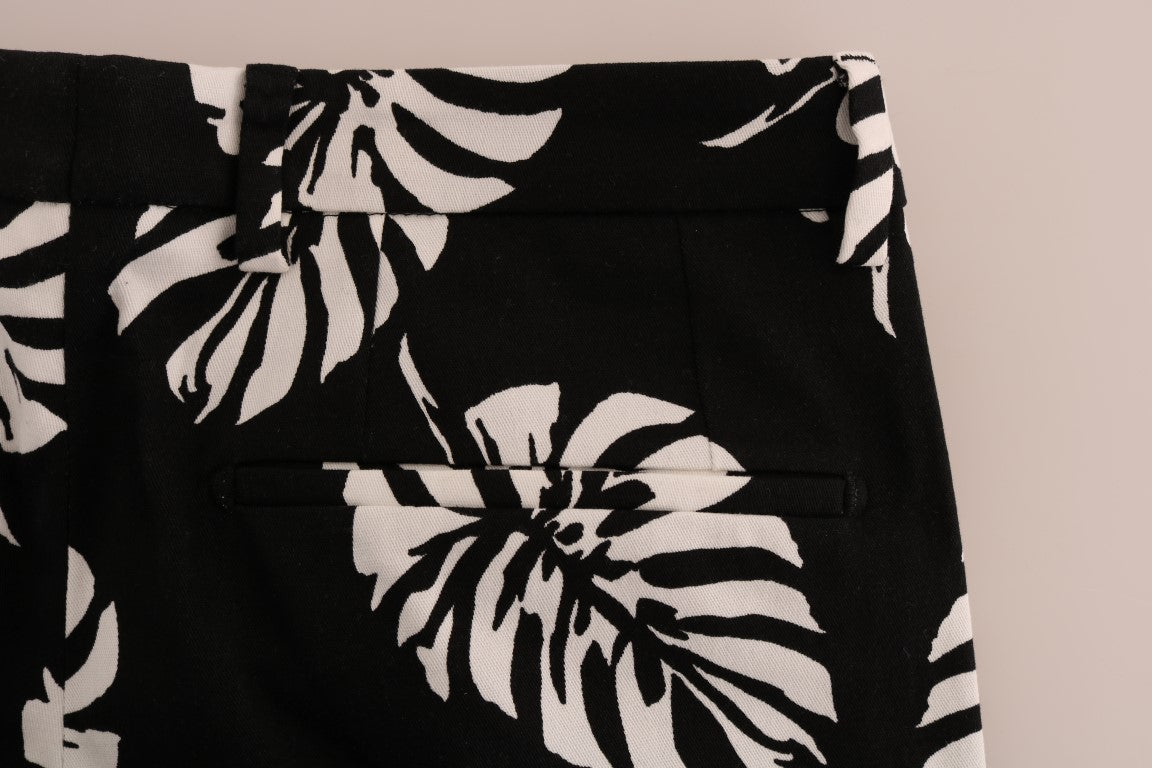 Dolce &amp; Gabbana slim fit ankle pants with leaf print