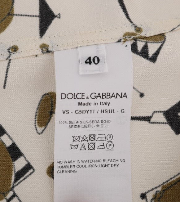 Dolce &amp; Gabbana Exclusive Silk Casual miesten paita - JAZZ-aiheinen