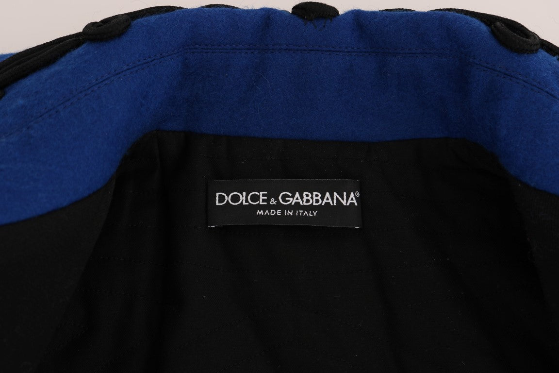 Dolce & Gabbana Schicke kurze Trenchcoat-Jacke in Schwarz und Blau