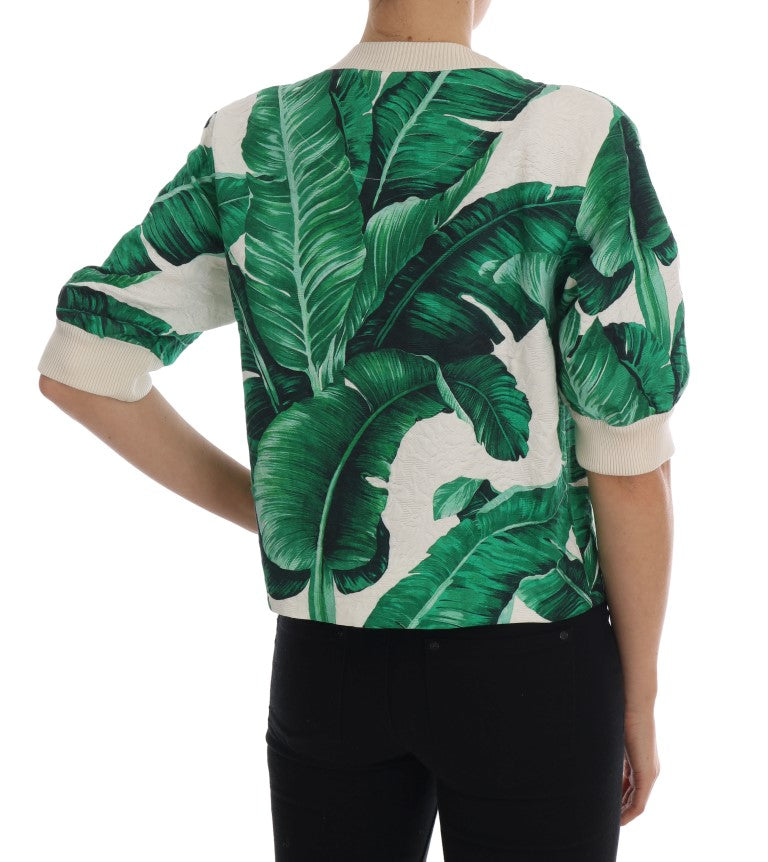 Dolce & Gabbana Tropischer Pullover mit Pailletten - Lush Greenery Edition