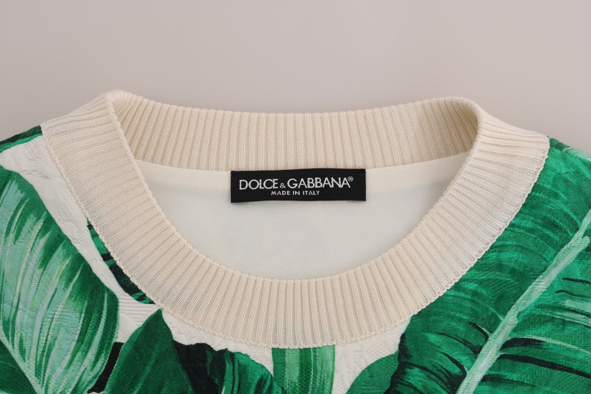 Dolce & Gabbana Tropischer Pullover mit Pailletten - Lush Greenery Edition