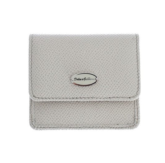 Dolce &amp; Gabbana Smooth White Leather Condom Case Wallet