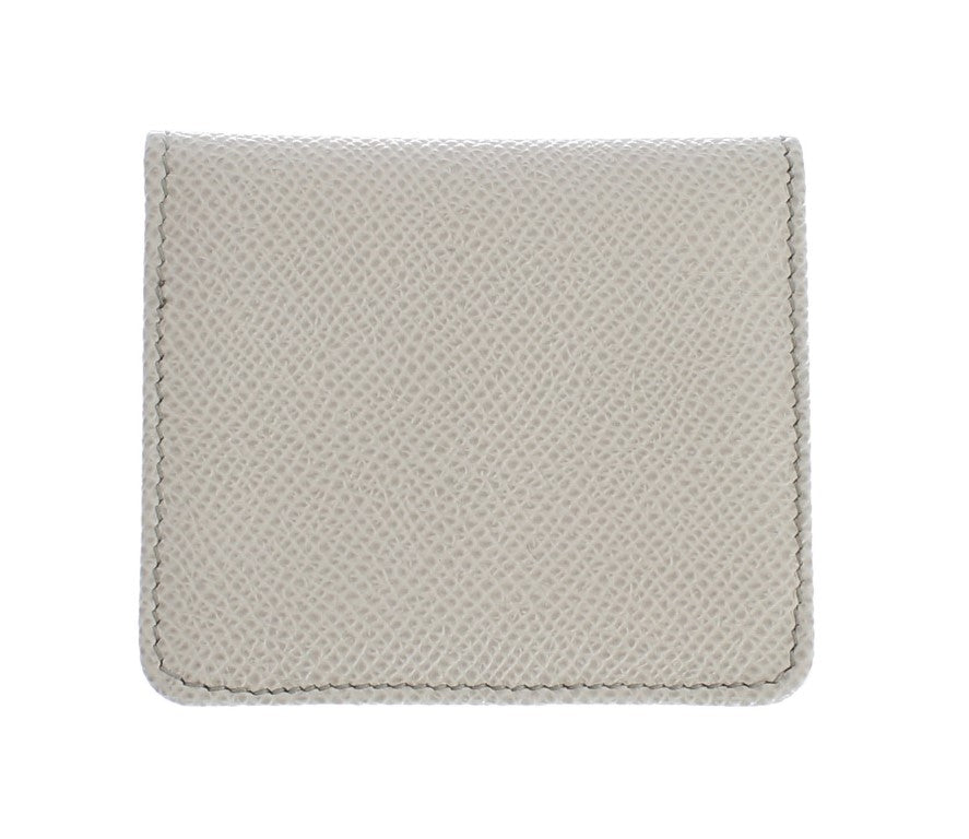 Dolce &amp; Gabbana Smooth White Leather Condom Case -lompakko