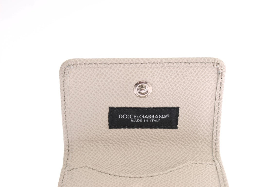 Dolce &amp; Gabbana Smooth White Leather Condom Case -lompakko