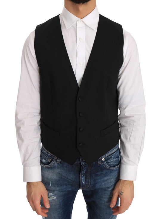 Dolce &amp; Gabbana Elegant slim fit formal vest in black