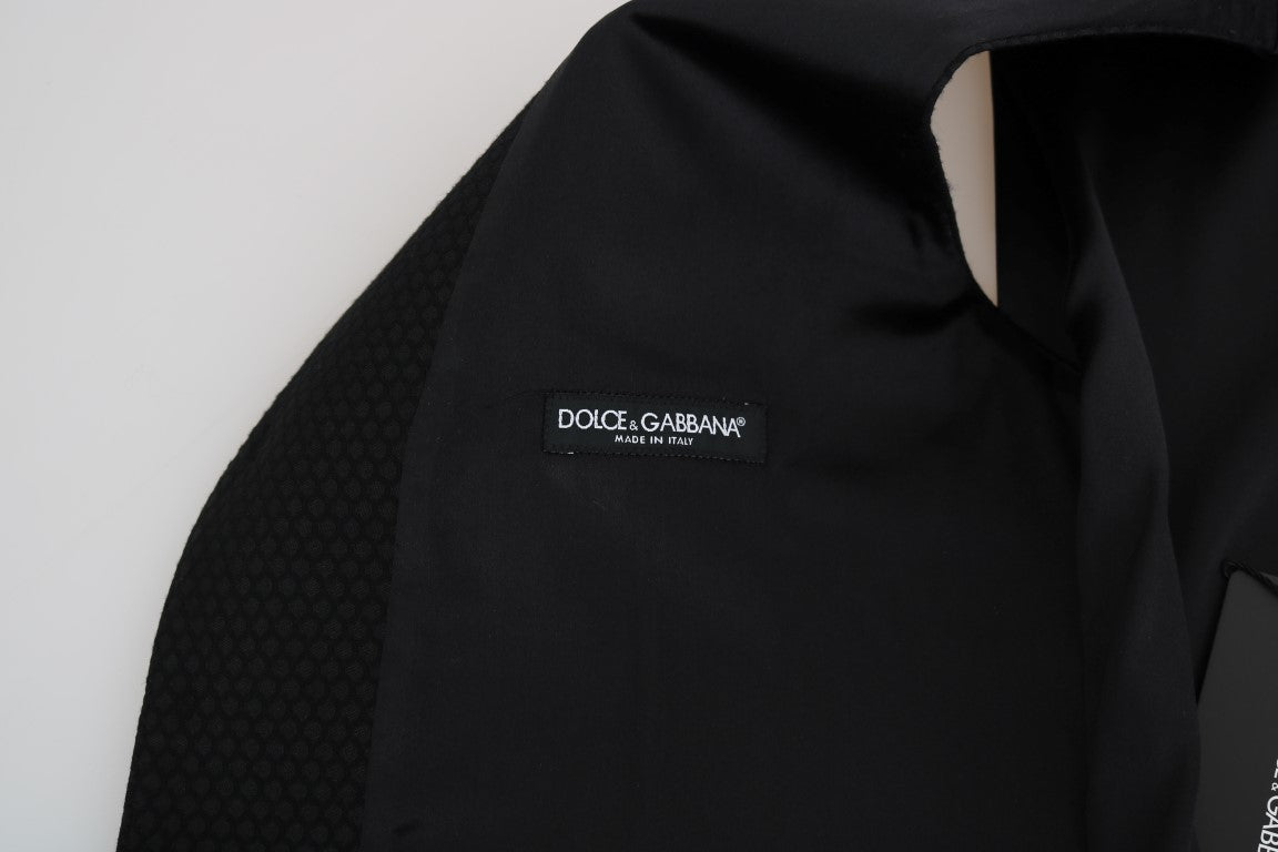 Dolce &amp; Gabbana Elegant Dotted Black Dress Vest