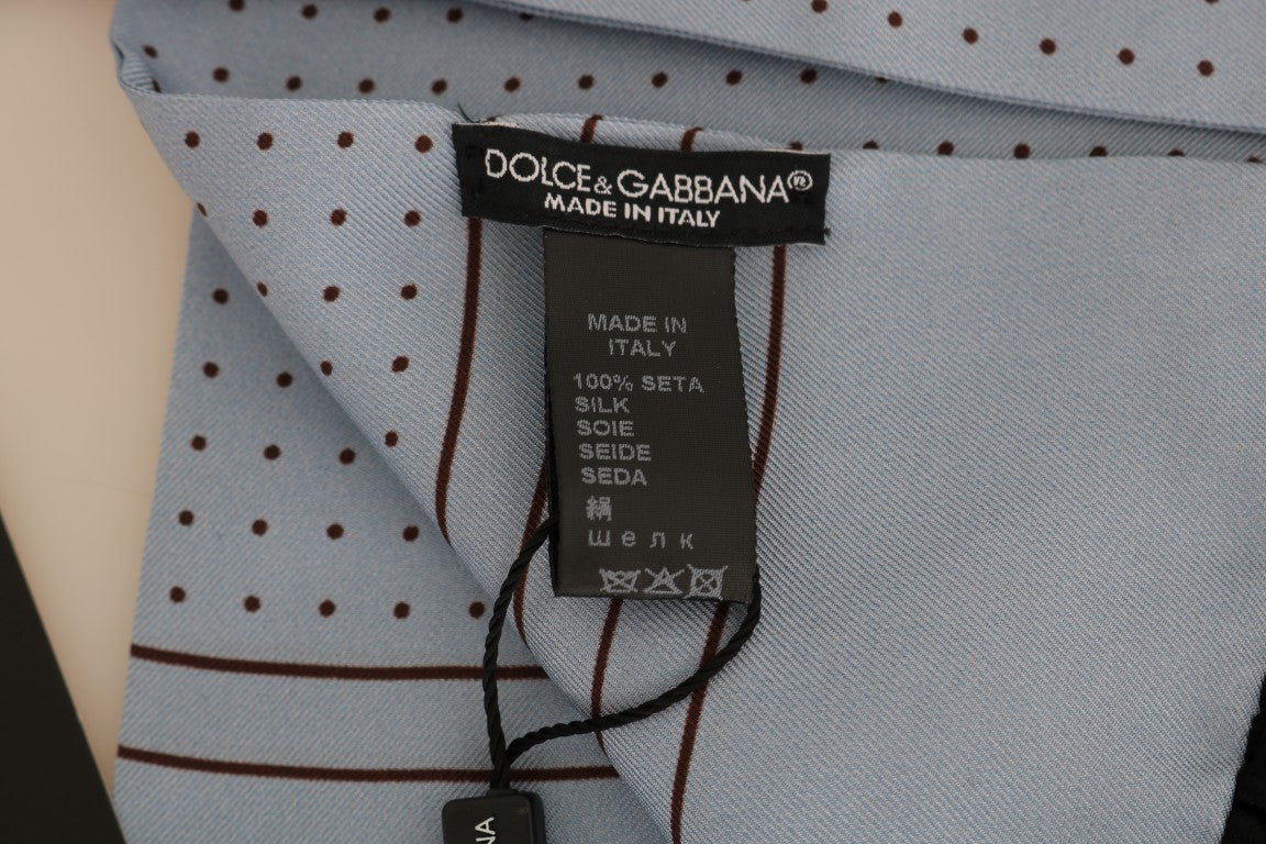 Dolce & Gabbana Eleganter blauer Seidenschal mit Tupfen für Männer