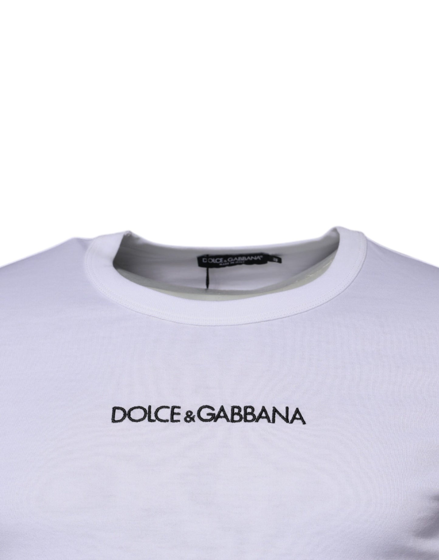 Dolce & Gabbana Weißer Logo-Pullover mit Rundhalsausschnitt aus Baumwolle