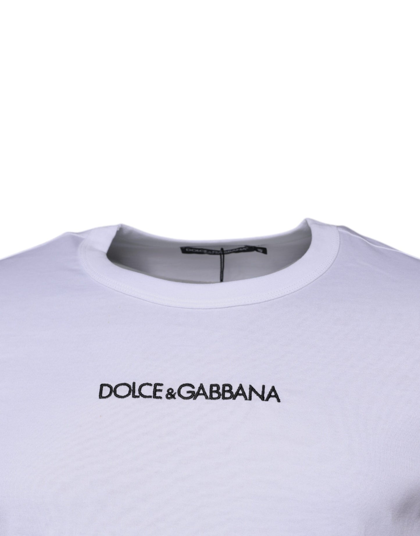 Dolce & Gabbana Weißer Logo-Pullover mit Rundhalsausschnitt aus Baumwolle