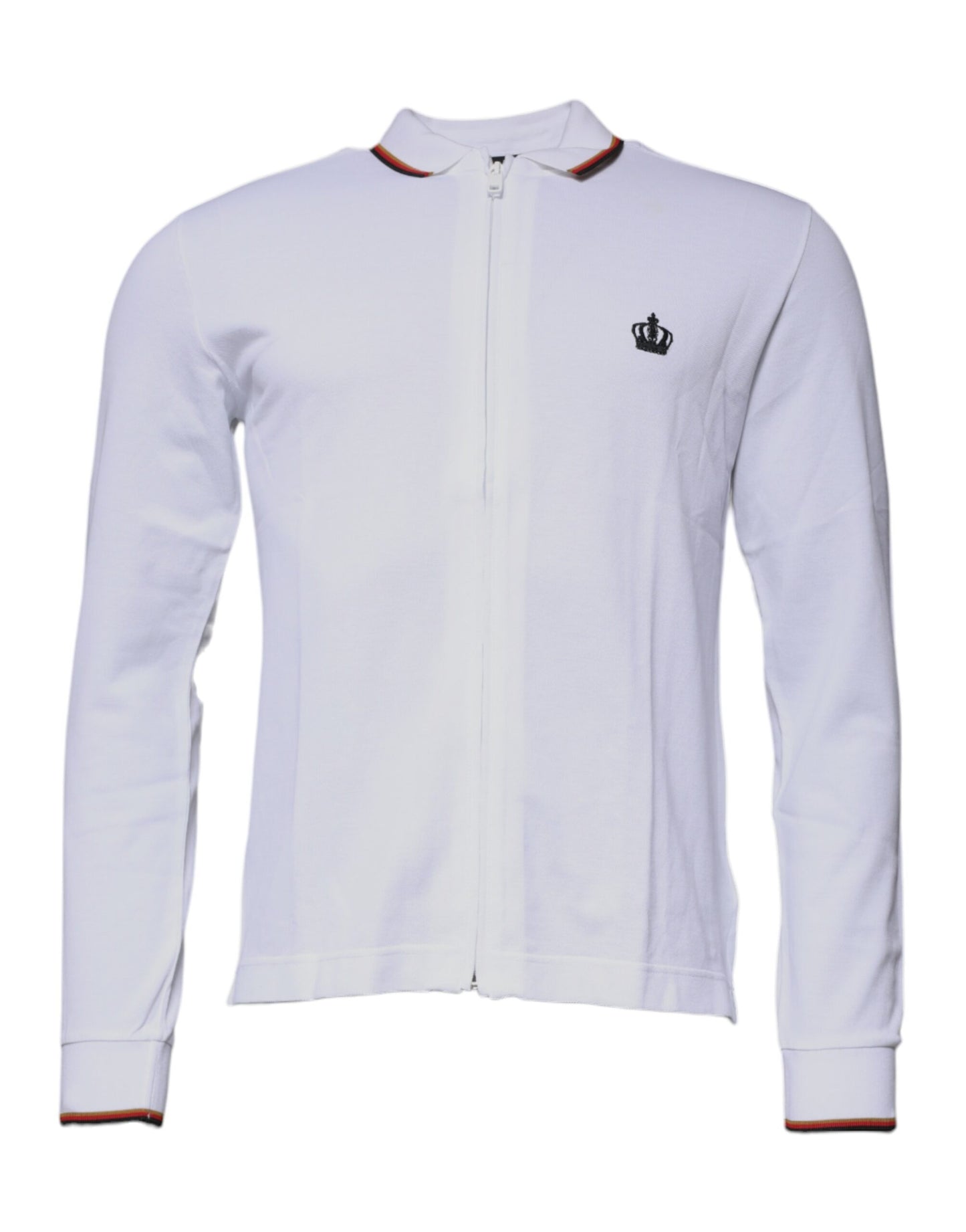 Dolce & Gabbana White Crown Herren Sweatshirt mit durchgehendem Reißverschluss Pullover