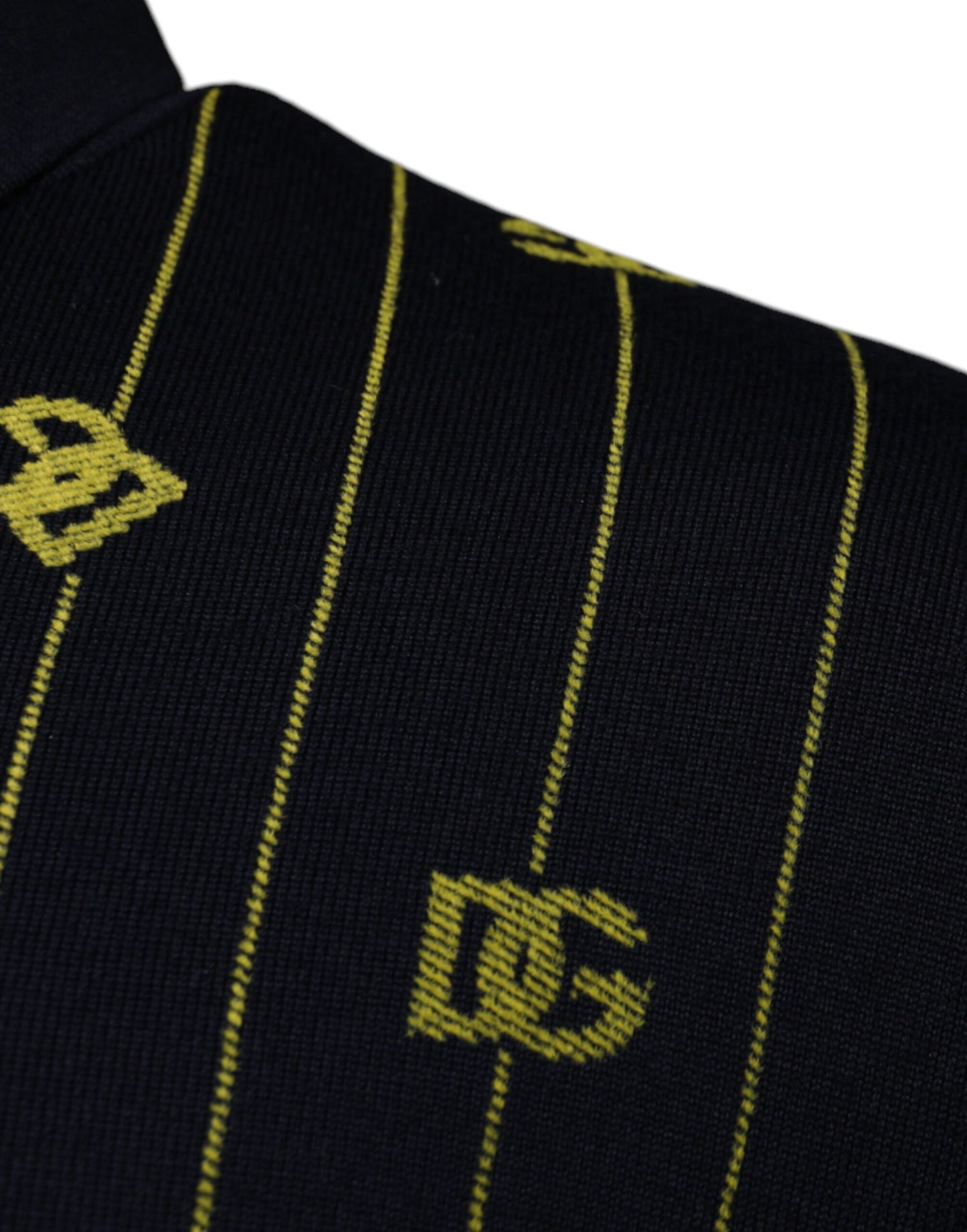 Dolce & Gabbana Schwarzer Monogramm-Pullover mit Stehkragen