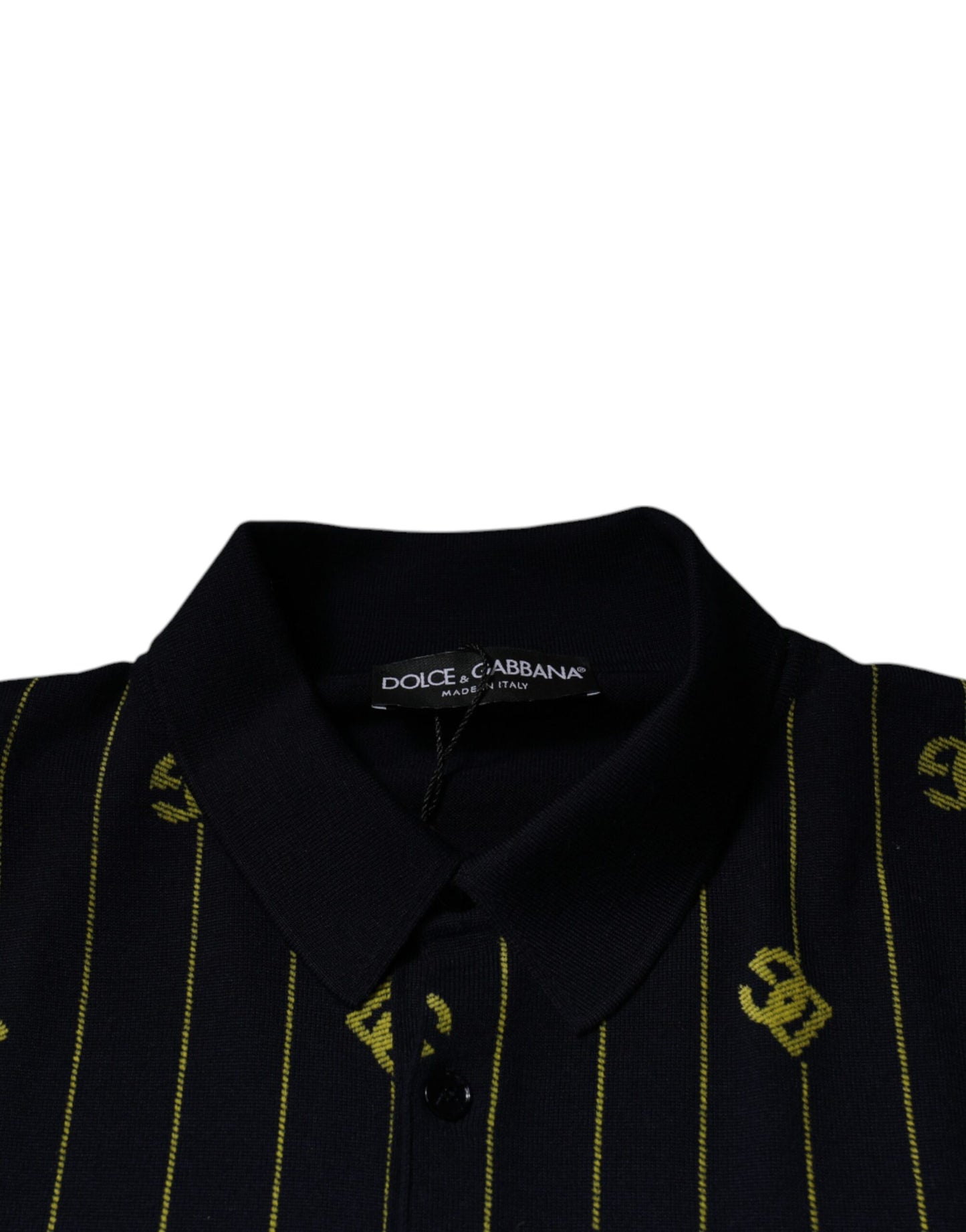 Dolce & Gabbana Schwarzer Monogramm-Pullover mit Stehkragen