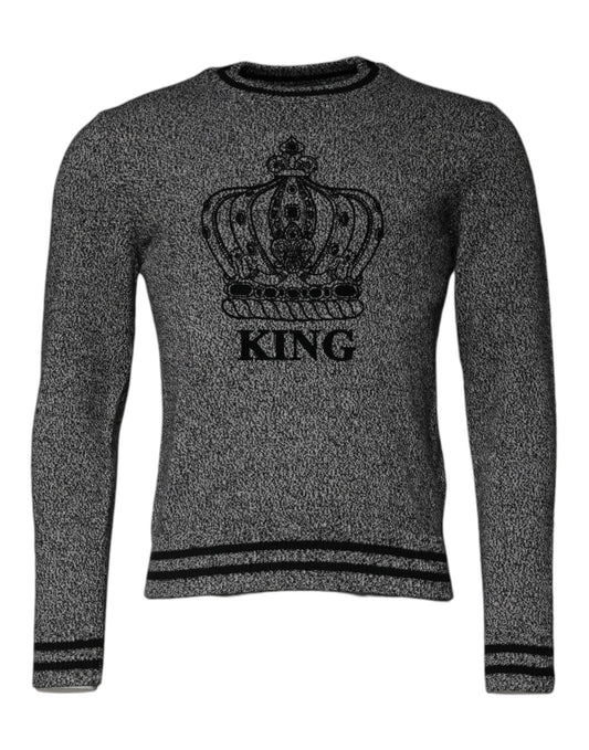 Dolce & Gabbana Grauer Crown King Kaschmir-Pullover