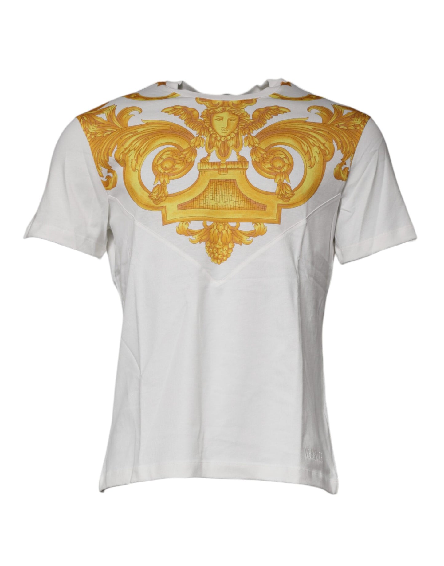 Versace Weißes T-Shirt mit Rundhalsausschnitt und Medusa-Druck aus Baumwolle