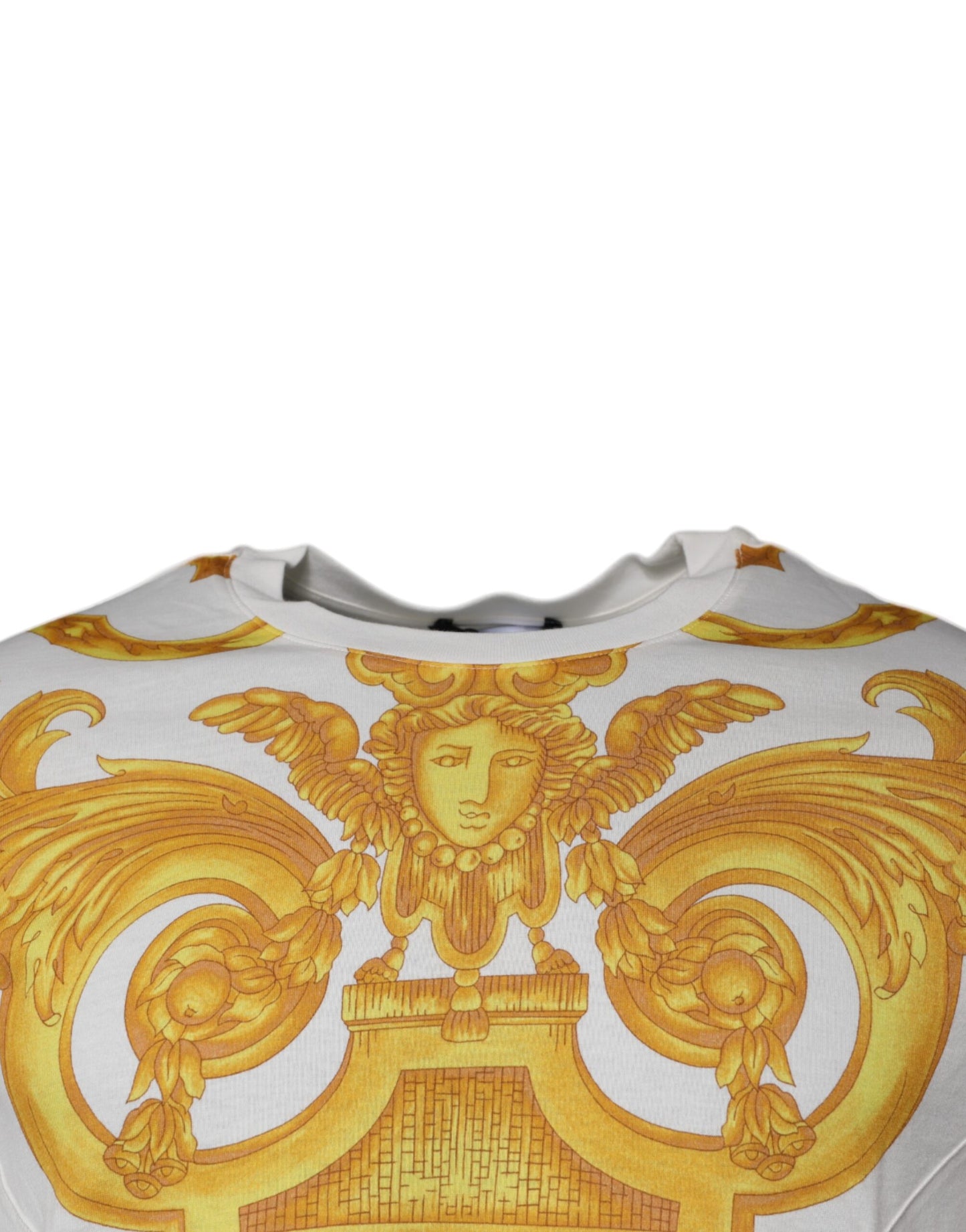 Versace Weißes T-Shirt mit Rundhalsausschnitt und Medusa-Druck aus Baumwolle