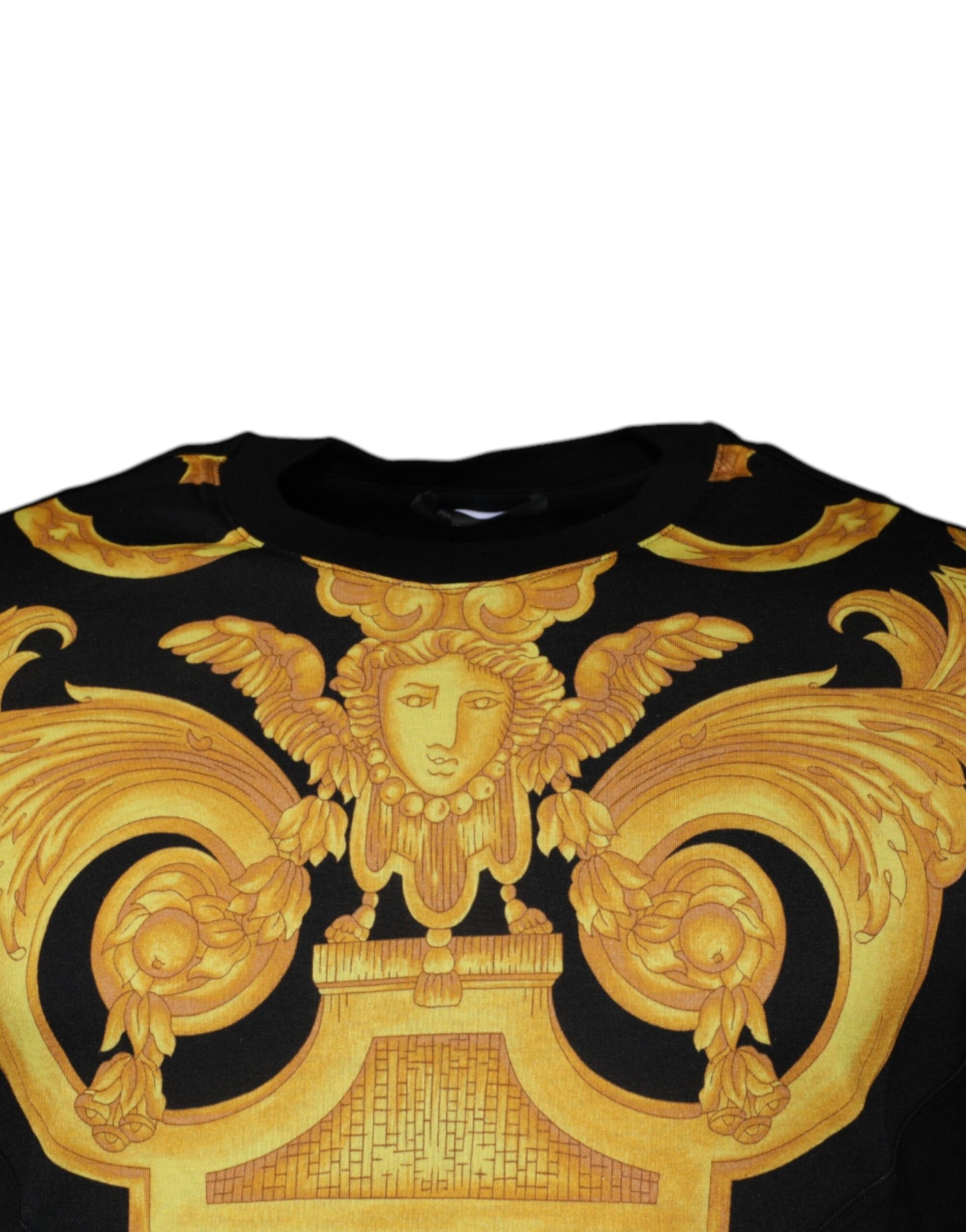 Versace Schwarzes T-Shirt mit Rundhalsausschnitt aus Baumwolle mit Medusa-Druck