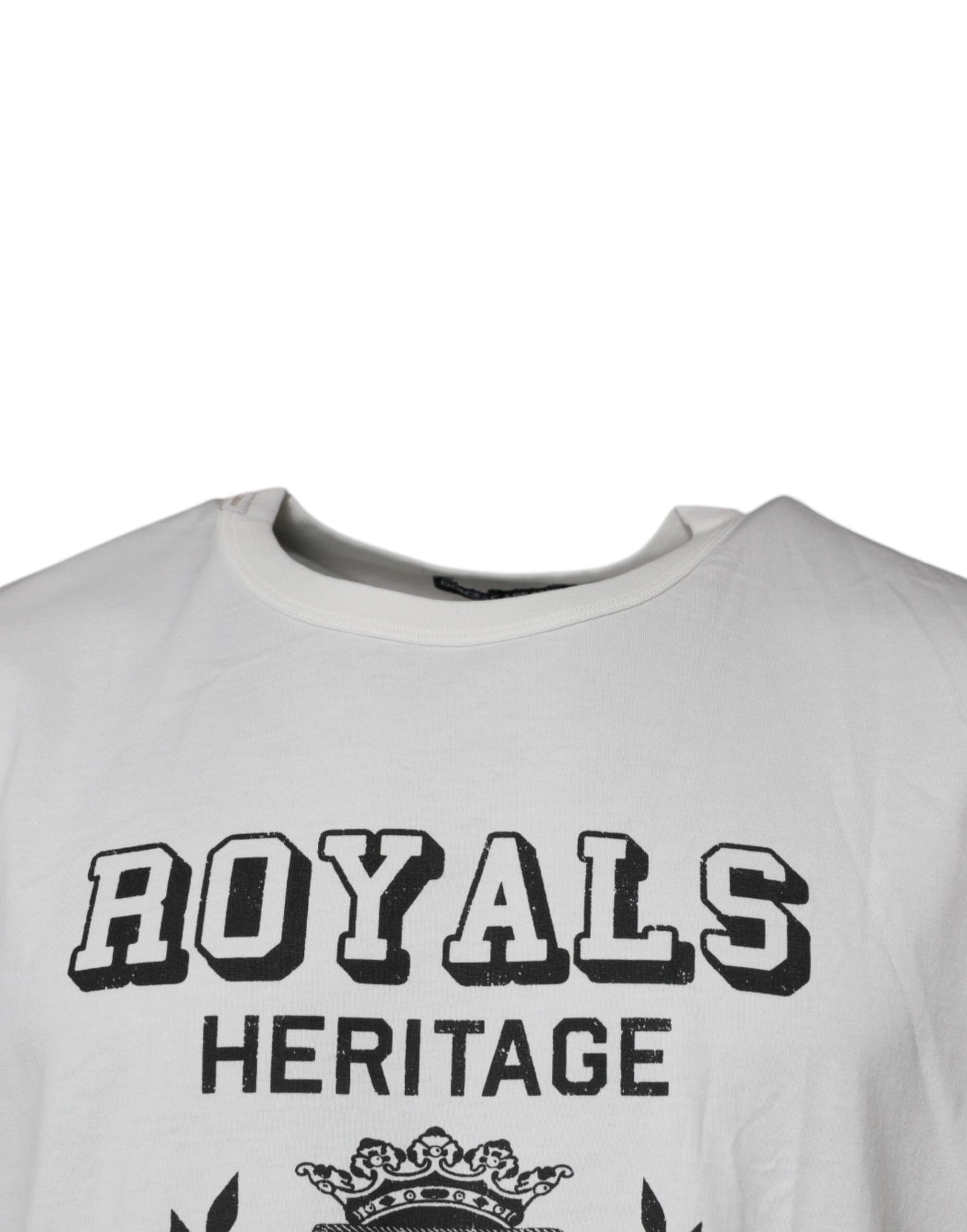 Dolce & Gabbana Weißes Royals Heritage Baumwoll-T-Shirt