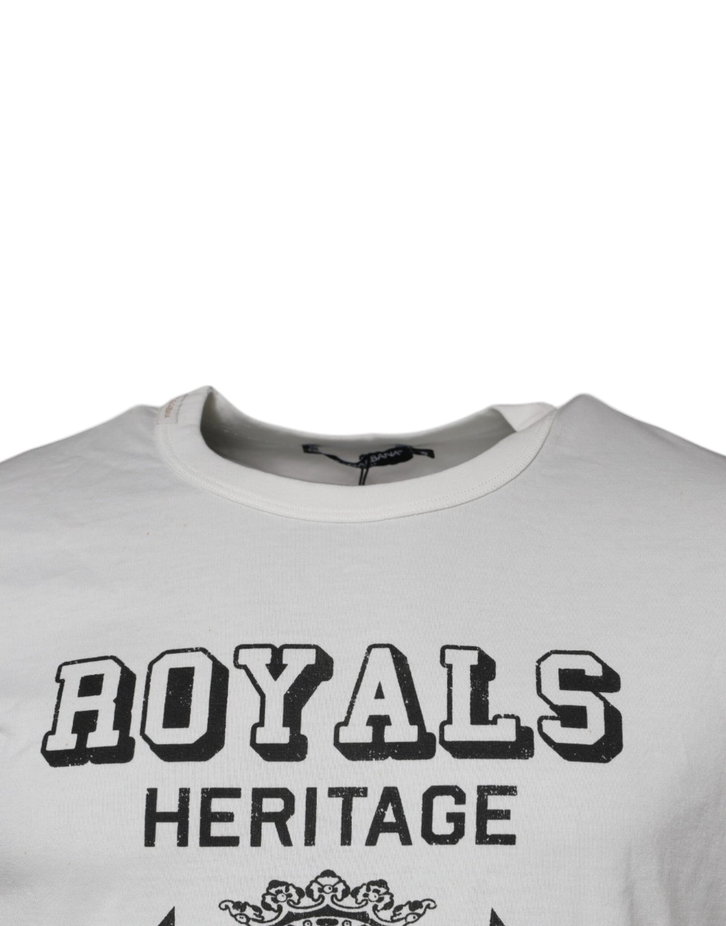 Dolce & Gabbana Weißes Royals Heritage Baumwoll-T-Shirt