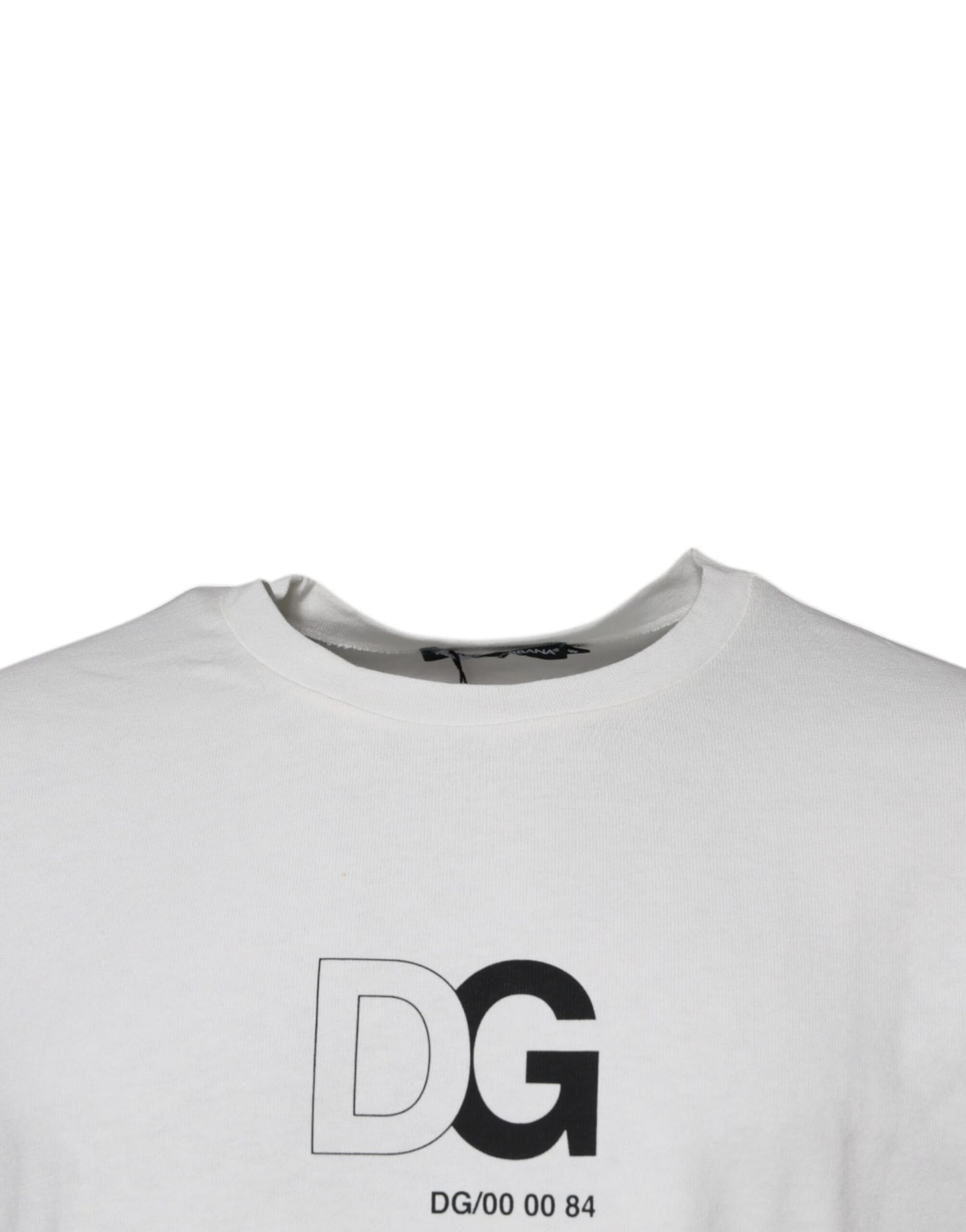 Dolce & Gabbana Weißes DG Logo Rundhals T-Shirt mit kurzen Ärmeln