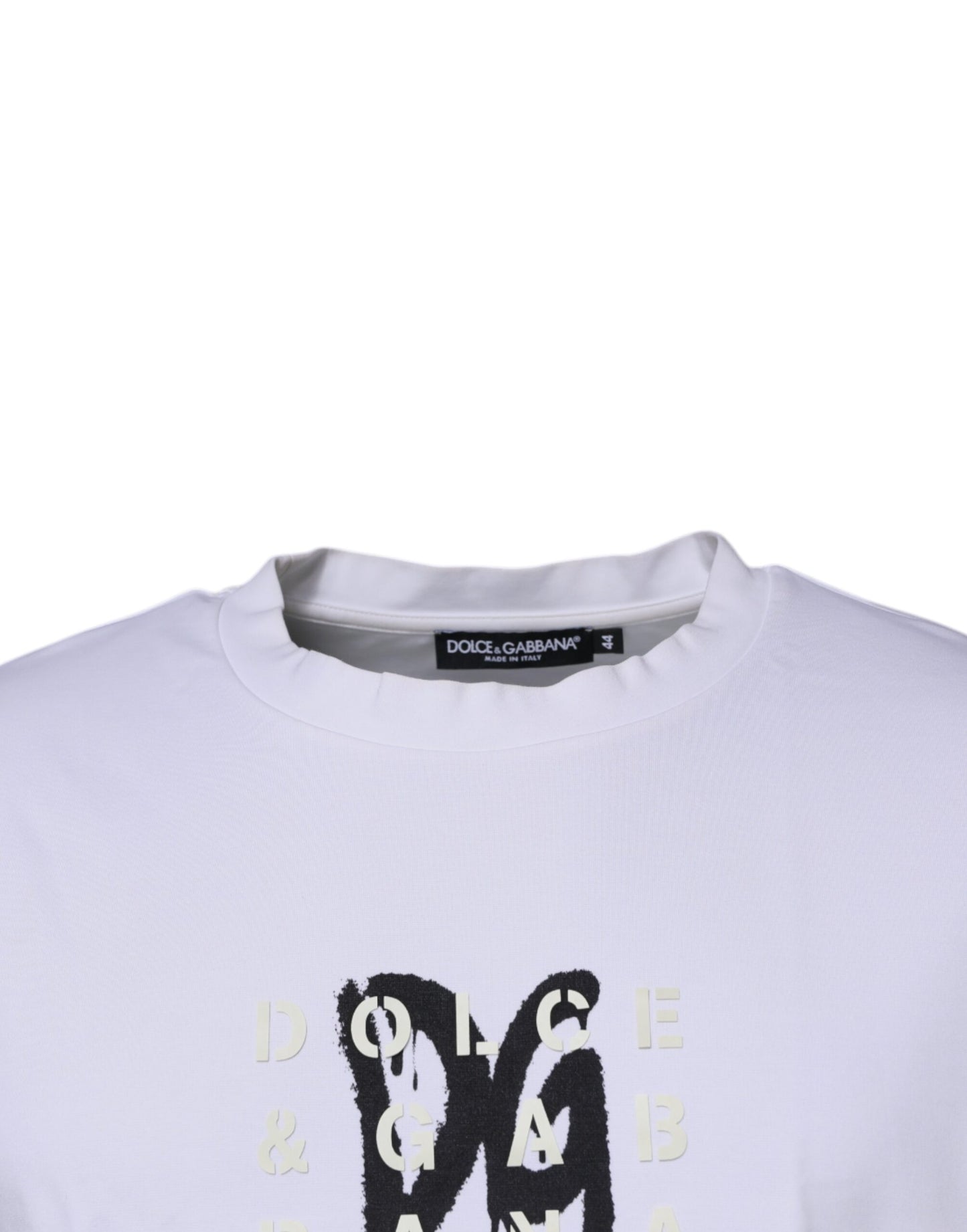 Dolce & Gabbana Weißes DG Logo Rundhalsausschnitt Kurzarm-T-Shirt