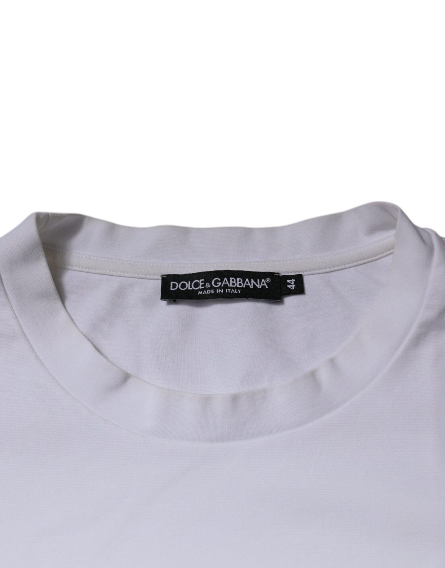 Dolce & Gabbana Weißes DG Logo Rundhalsausschnitt Kurzarm-T-Shirt