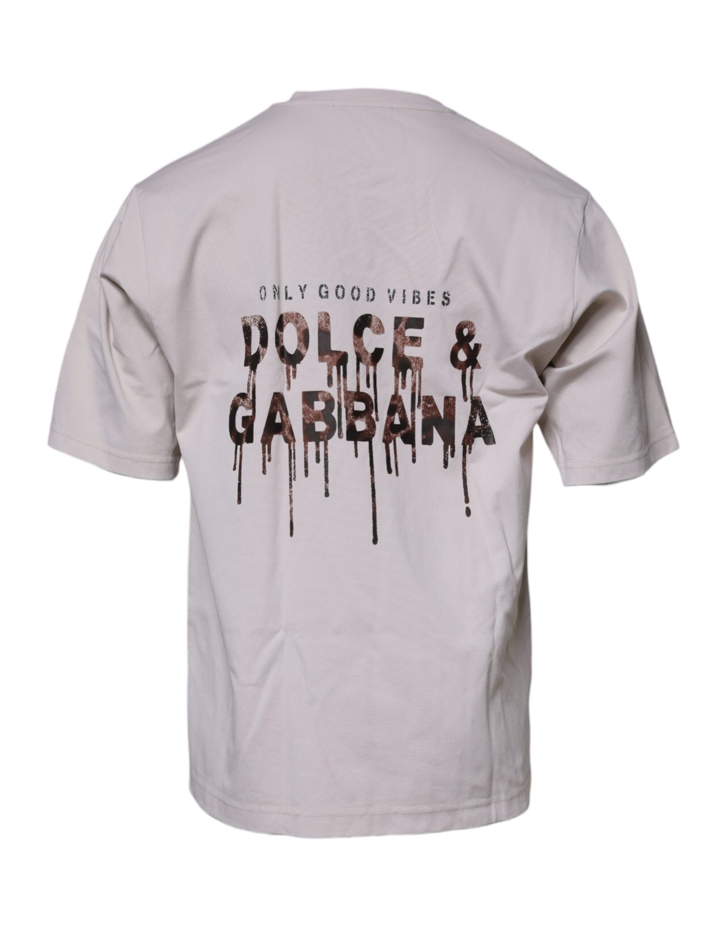 Dolce & Gabbana Beige DG Logo Rundhalsausschnitt Kurzarm-T-Shirt