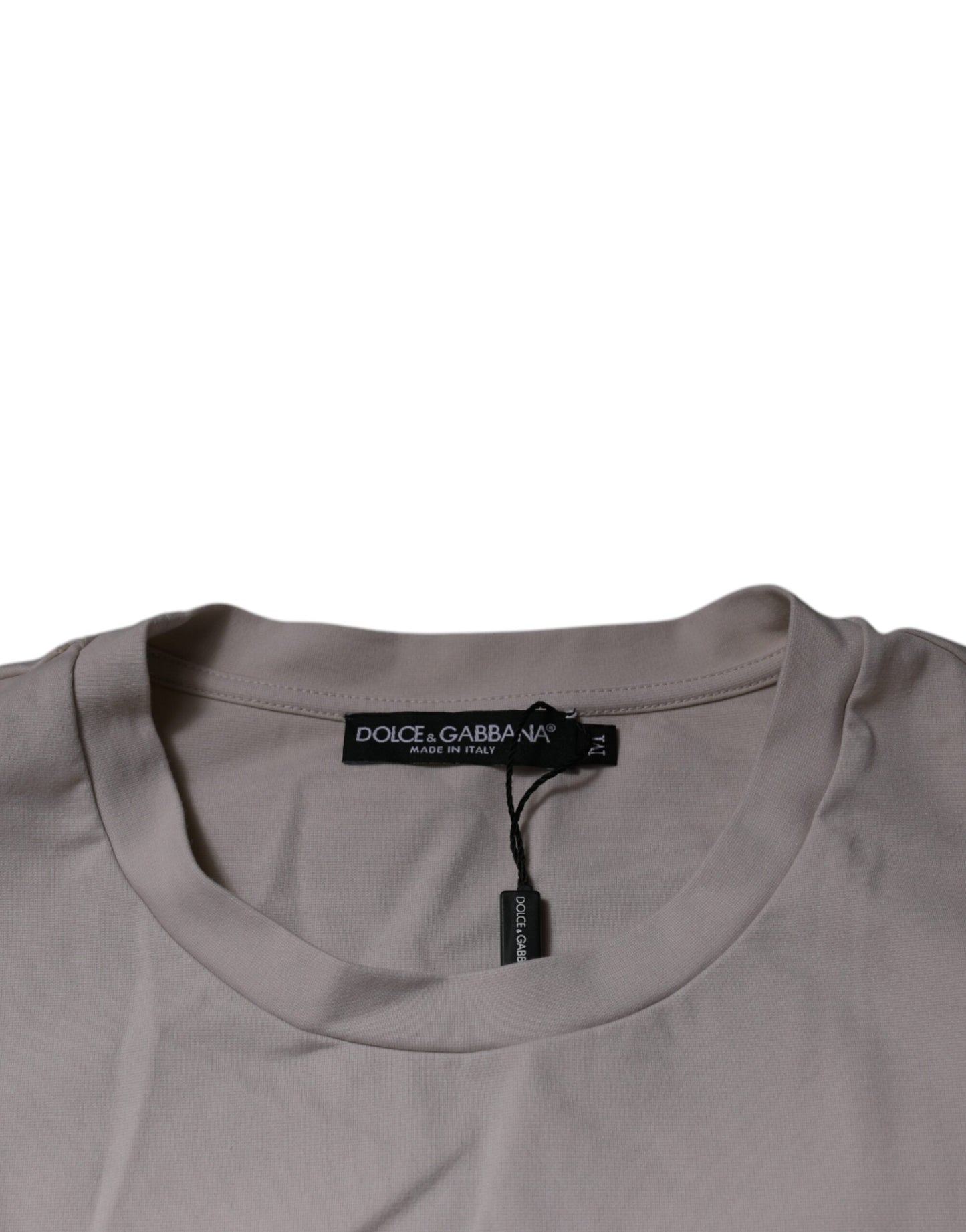 Dolce & Gabbana Beige DG Logo Rundhalsausschnitt Kurzarm-T-Shirt