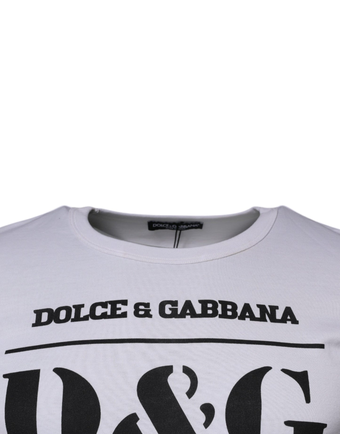 Dolce & Gabbana Weißes D&G King Of Love Baumwoll-T-Shirt mit Rundhalsausschnitt