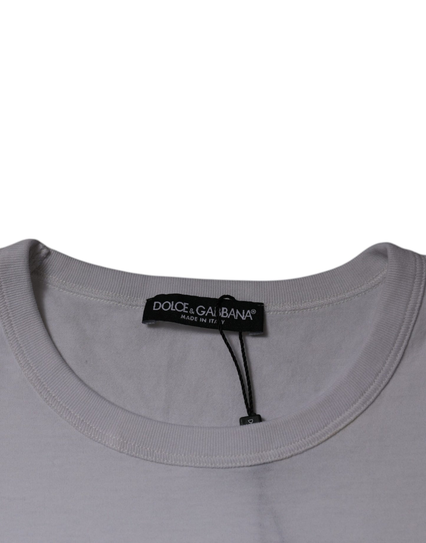 Dolce & Gabbana Weißes D&G King Of Love Baumwoll-T-Shirt mit Rundhalsausschnitt