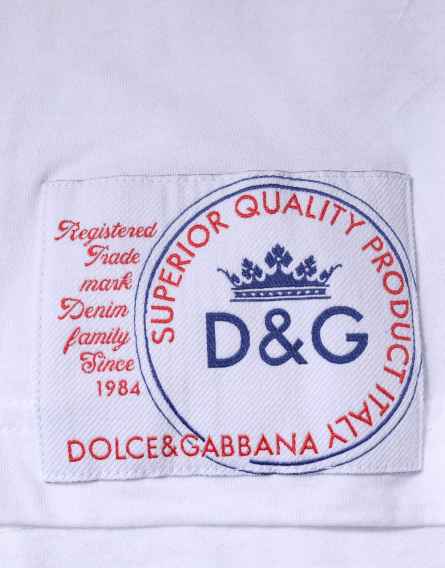 Dolce & Gabbana Weißes Baumwoll-T-Shirt mit Rundhalsausschnitt und kurzen Ärmeln