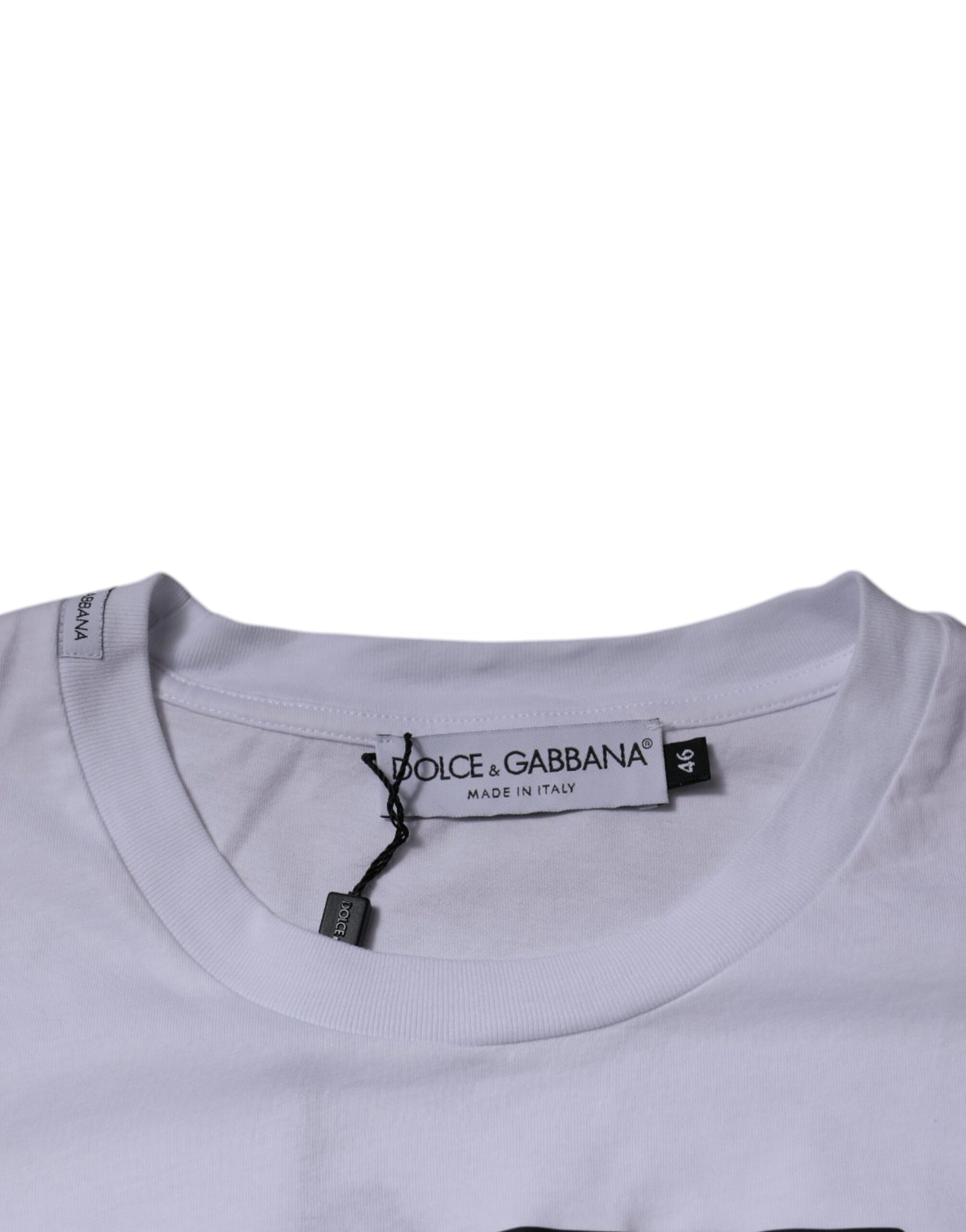 Dolce & Gabbana Weißes DG Logo Baumwoll-T-Shirt mit Rundhalsausschnitt