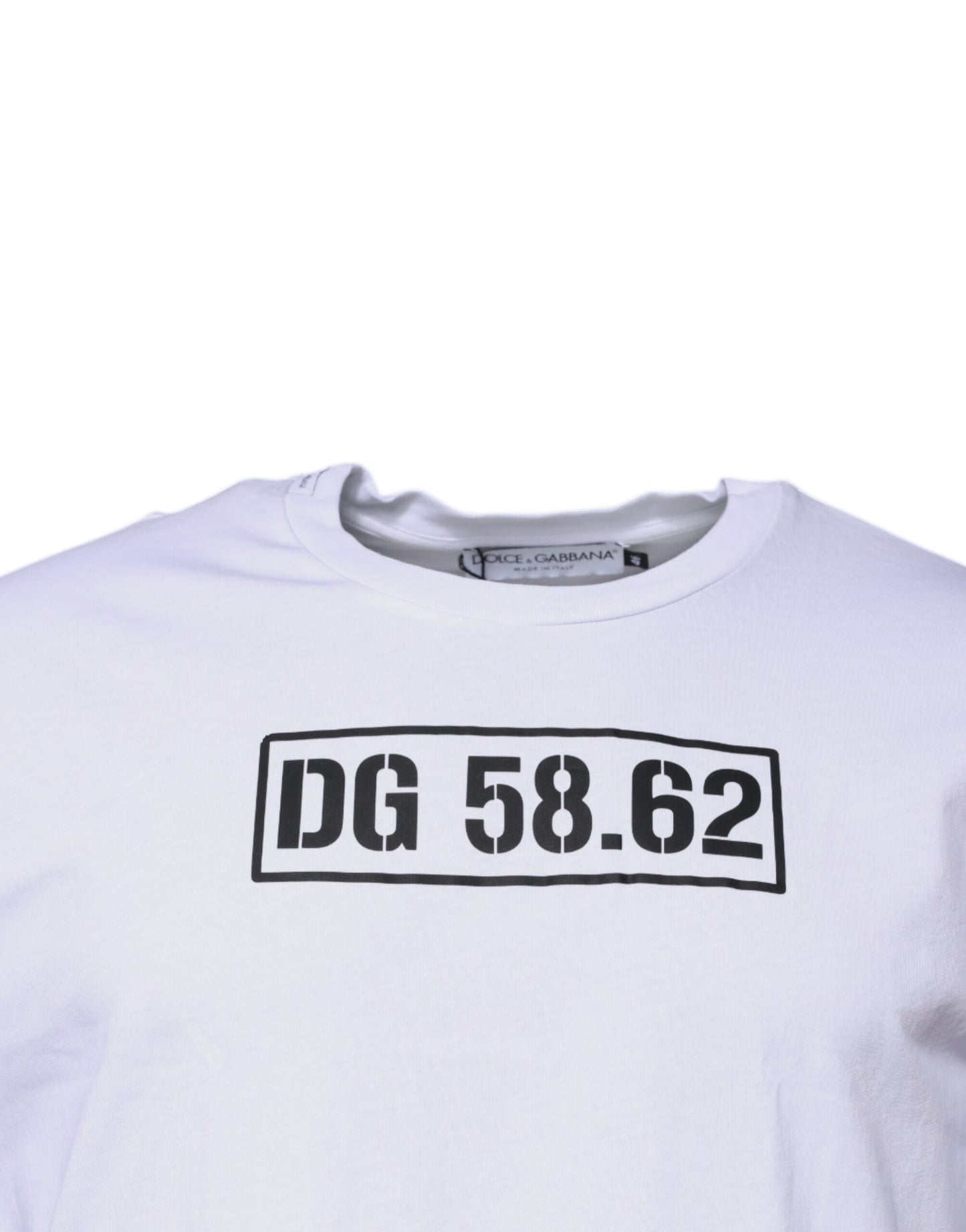 Dolce & Gabbana Weißes DG Logo Baumwoll-T-Shirt mit Rundhalsausschnitt