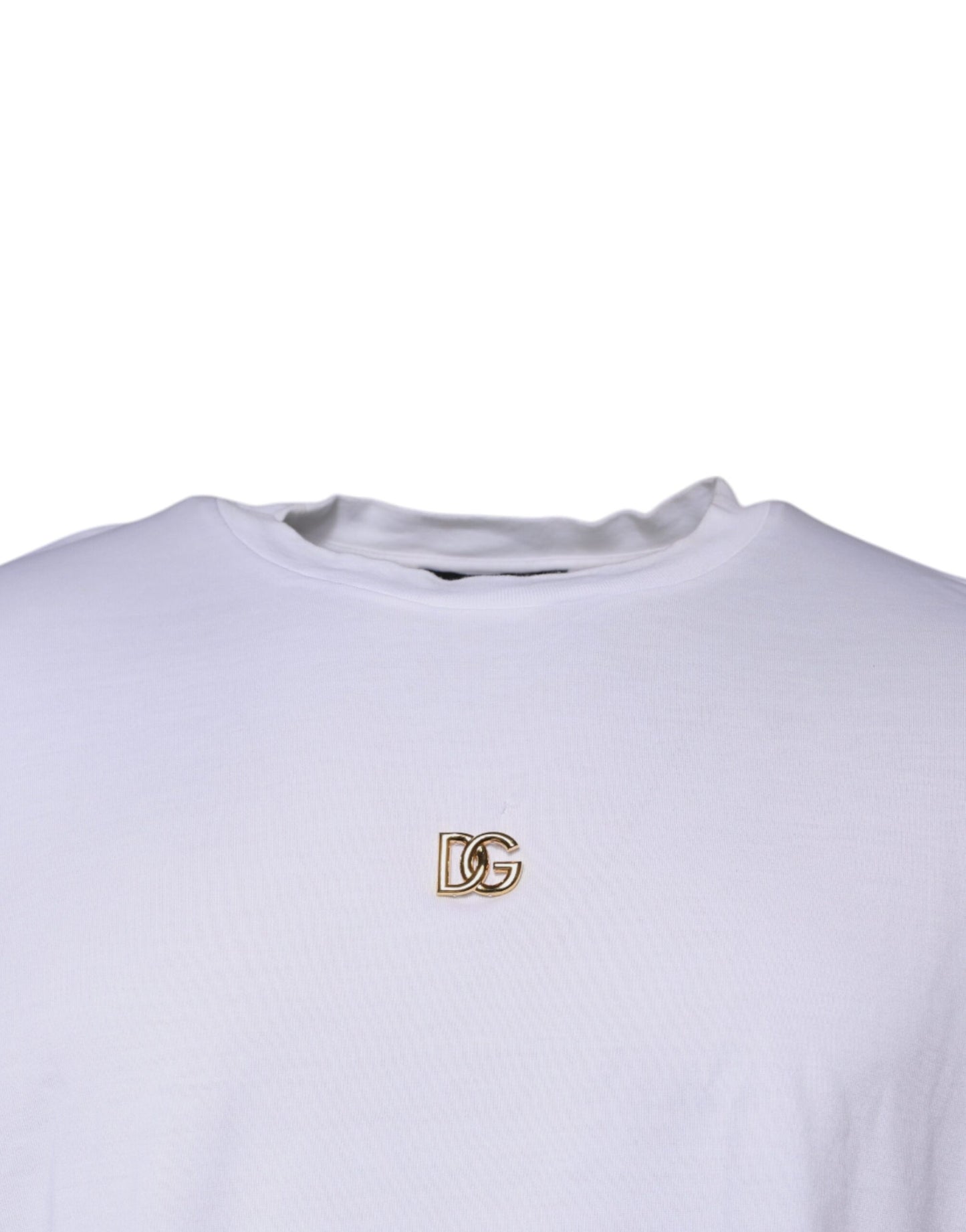 Dolce & Gabbana Weißes DG Logo Rundhalsausschnitt Kurzarm-T-Shirt