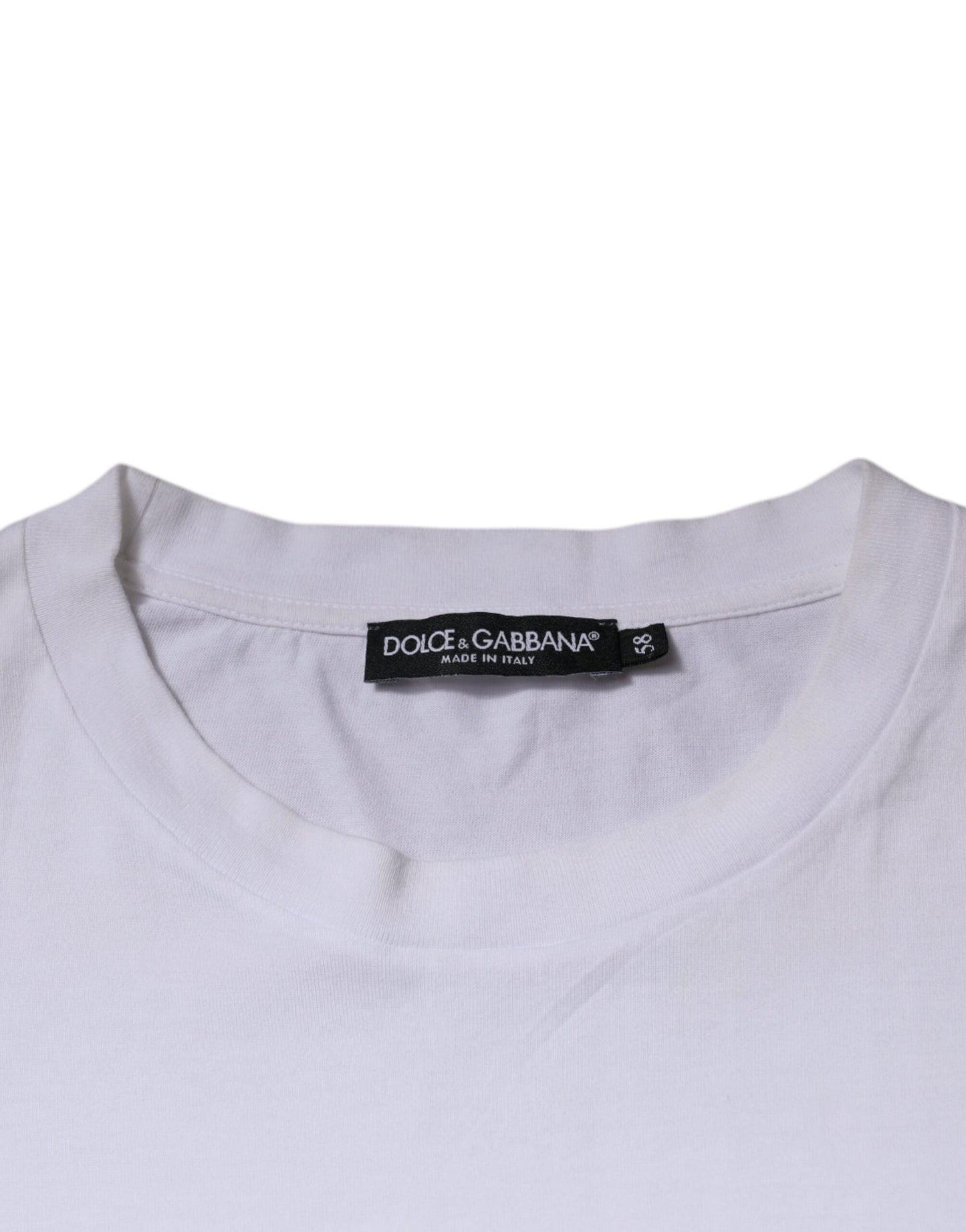 Dolce & Gabbana Weißes DG Logo Rundhalsausschnitt Kurzarm-T-Shirt