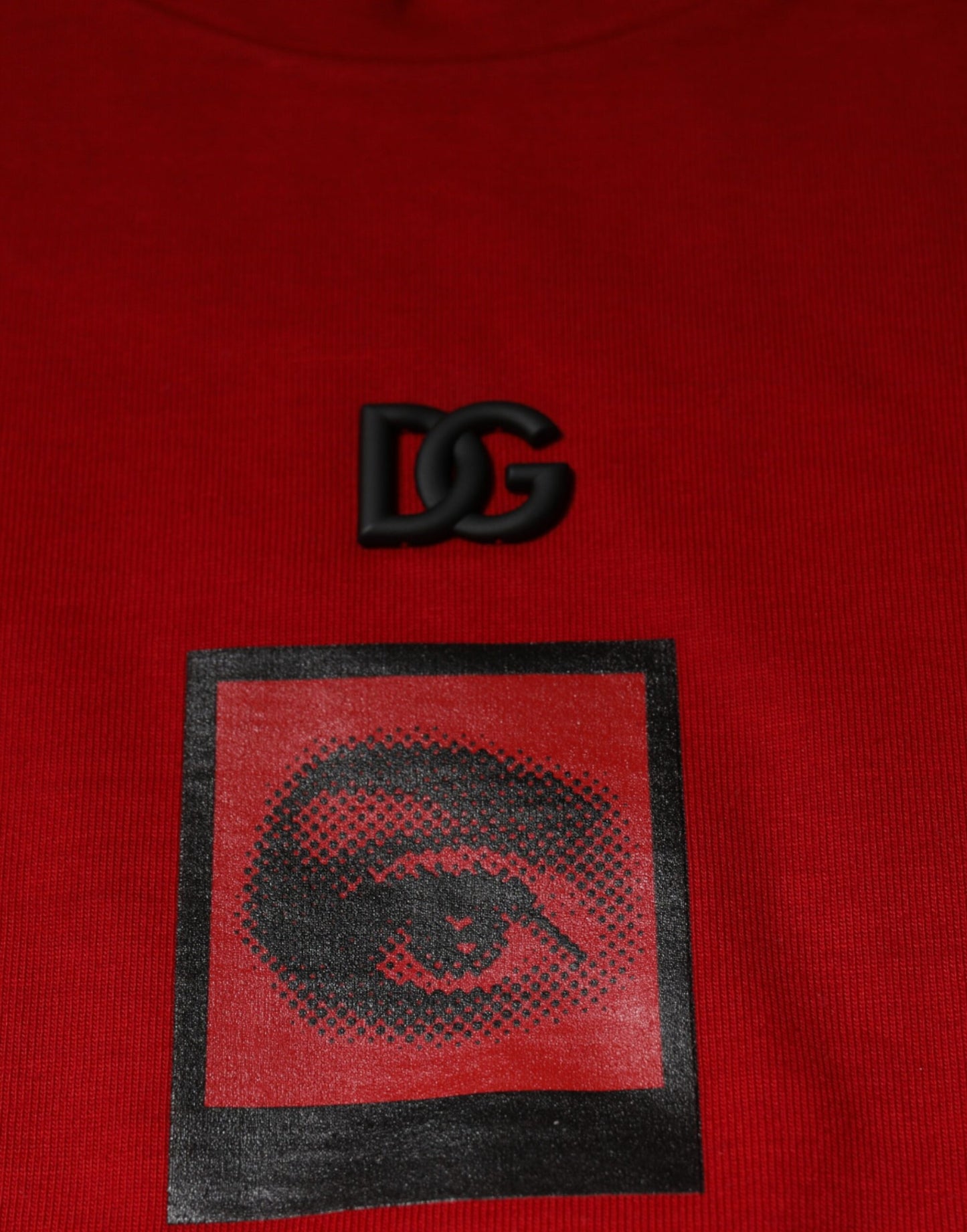 Dolce & Gabbana Rotes DG Eye Baumwoll-T-Shirt mit Rundhalsausschnitt