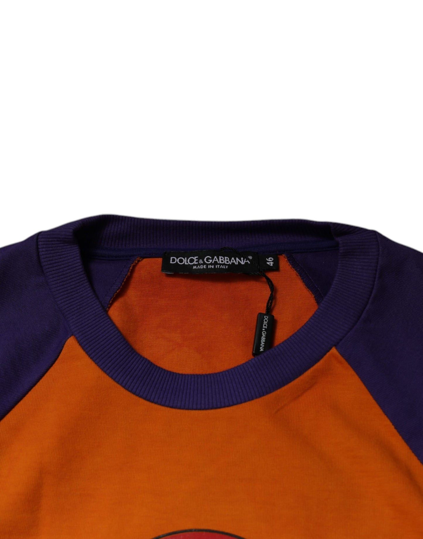 Dolce & Gabbana Orange lila Grafikdruck Kurzarm-T-Shirt