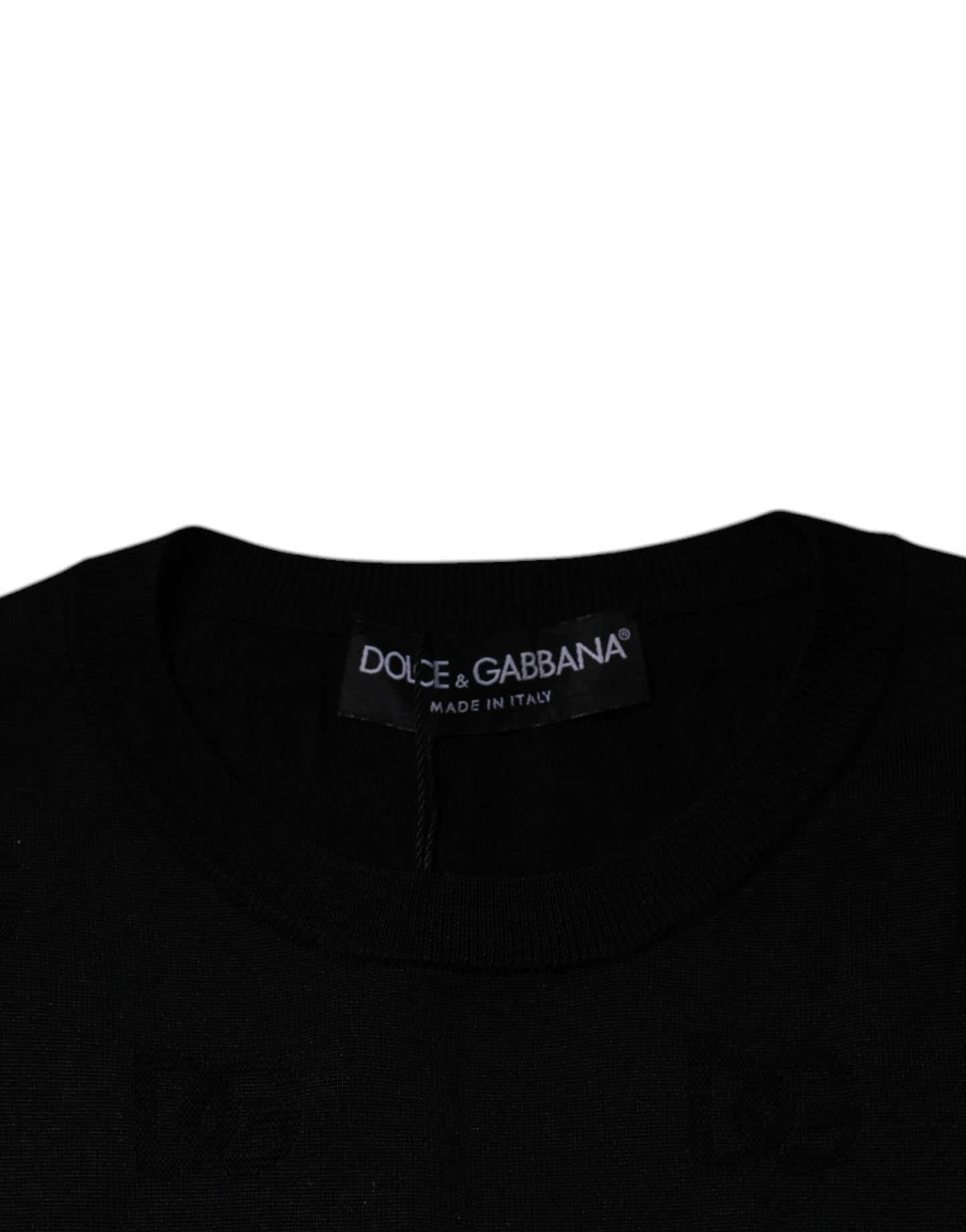 Dolce & Gabbana Schwarzes ärmelloses Seiden-T-Shirt mit Rundhalsausschnitt