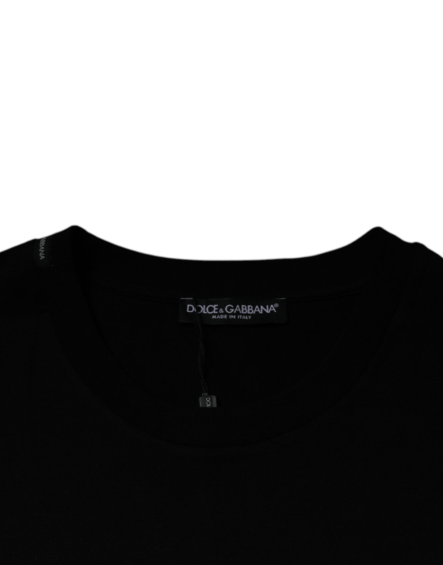 Dolce & Gabbana Schwarzes Kurzarm-T-Shirt mit Rundhalsausschnitt