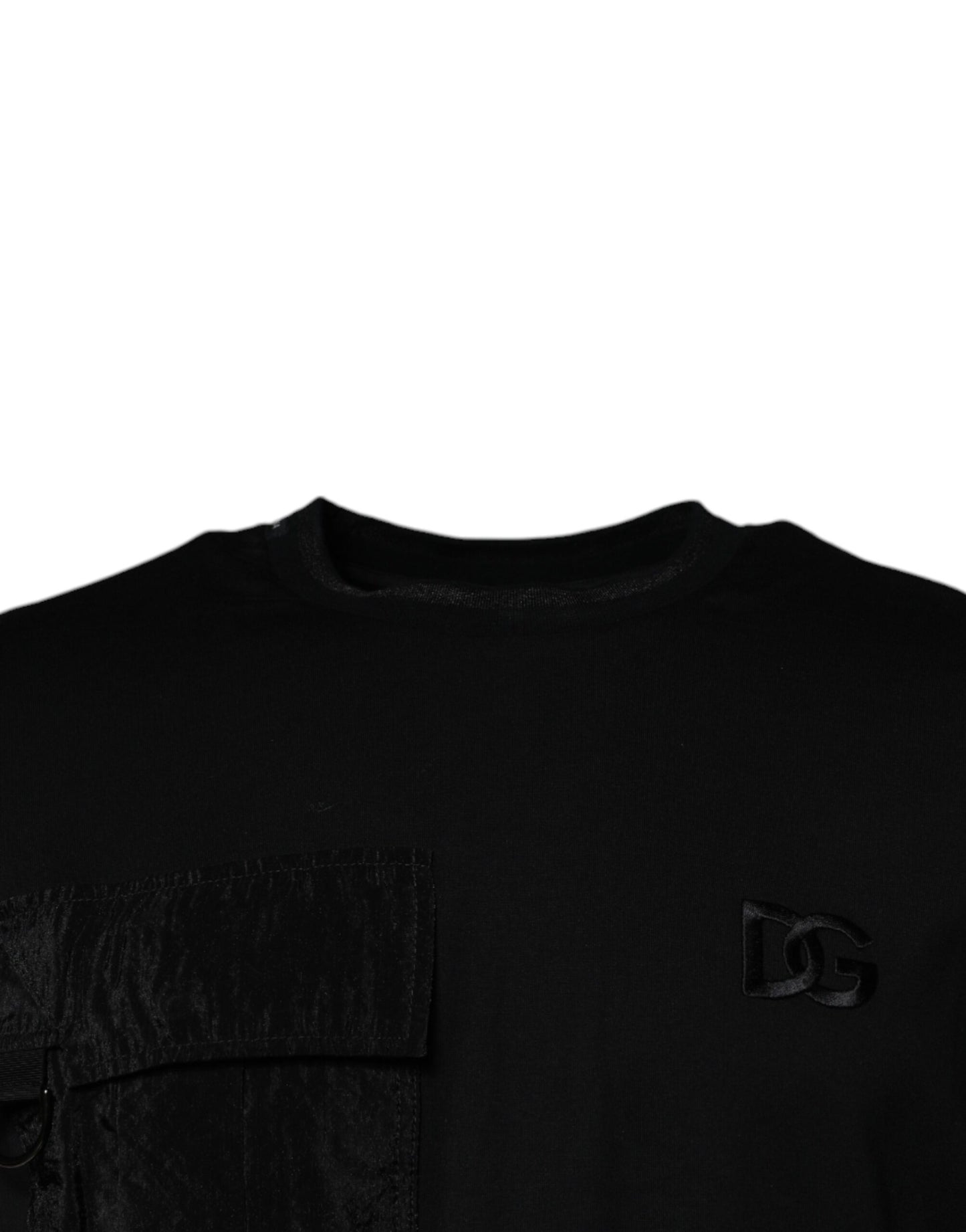 Dolce & Gabbana Schwarzes Kurzarm-T-Shirt mit Rundhalsausschnitt