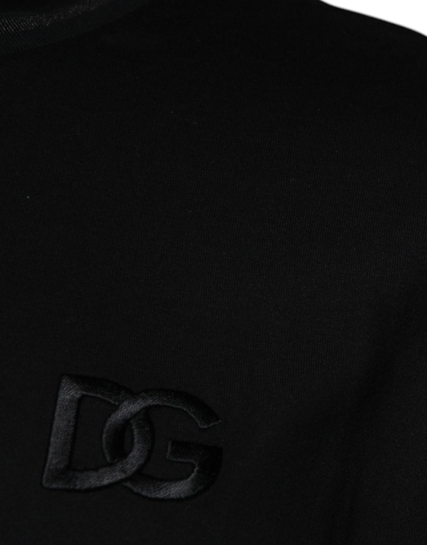 Dolce & Gabbana Schwarzes Kurzarm-T-Shirt mit Rundhalsausschnitt