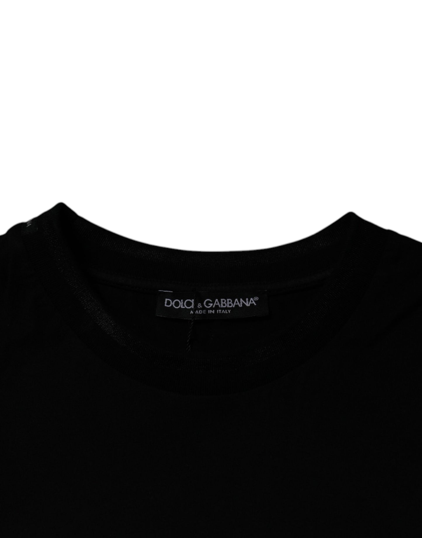 Dolce & Gabbana Schwarzes Kurzarm-T-Shirt mit Rundhalsausschnitt