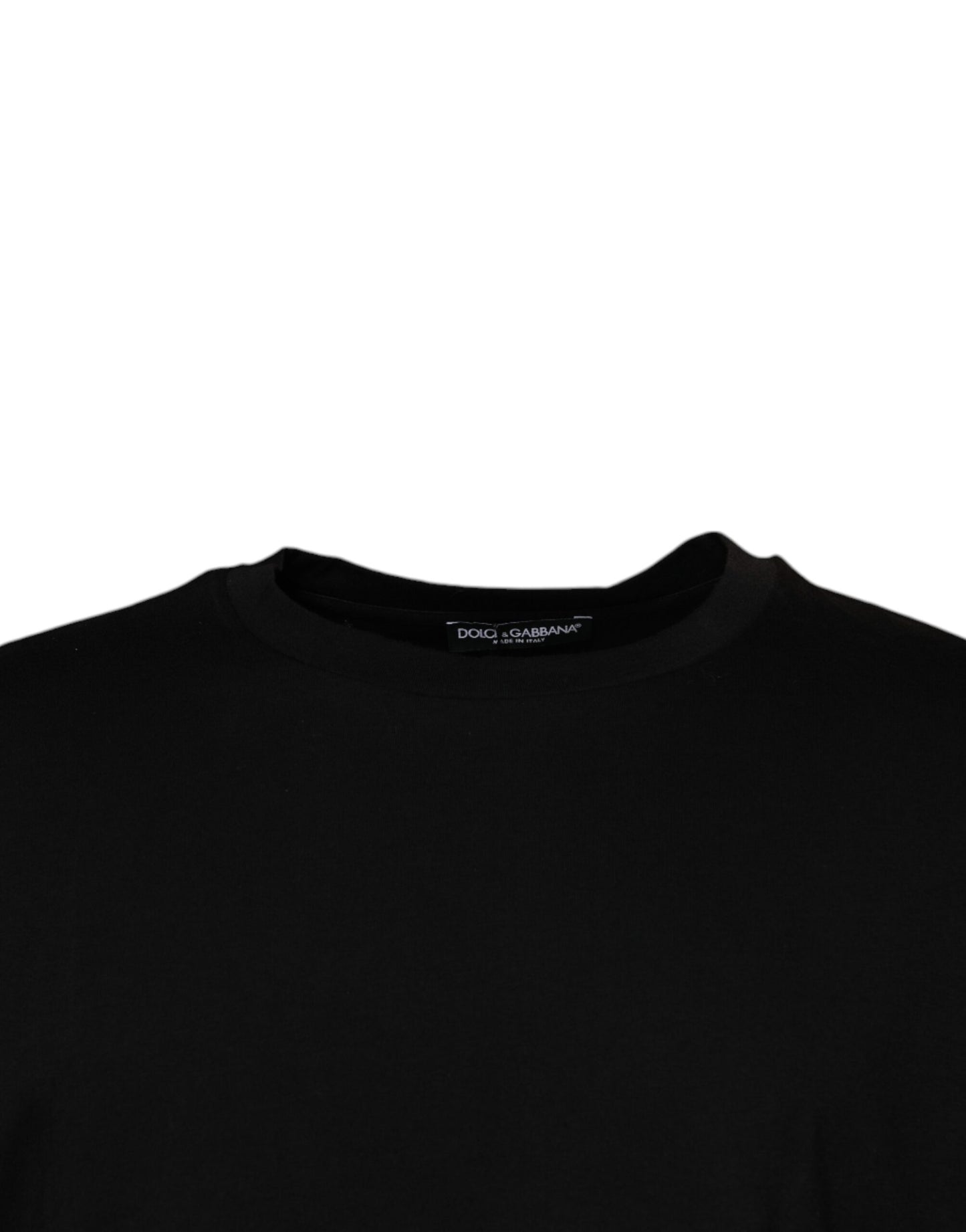 Dolce & Gabbana Schwarzes Kurzarm-T-Shirt mit Rundhalsausschnitt