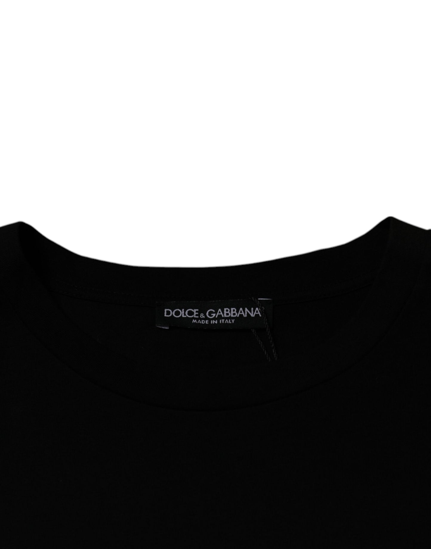 Dolce & Gabbana Schwarzes Kurzarm-T-Shirt mit Rundhalsausschnitt