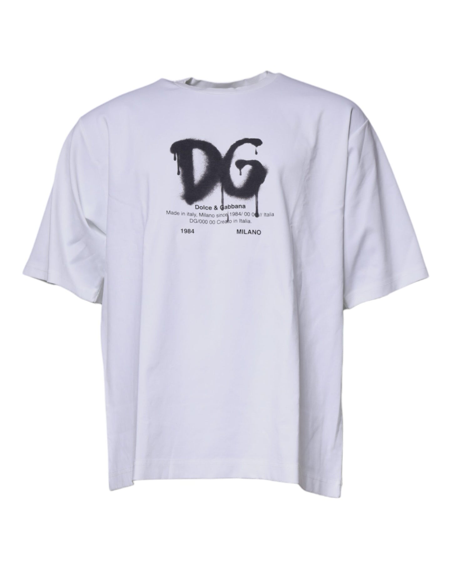 Dolce & Gabbana Weißes DG Logo Baumwoll-T-Shirt mit Rundhalsausschnitt