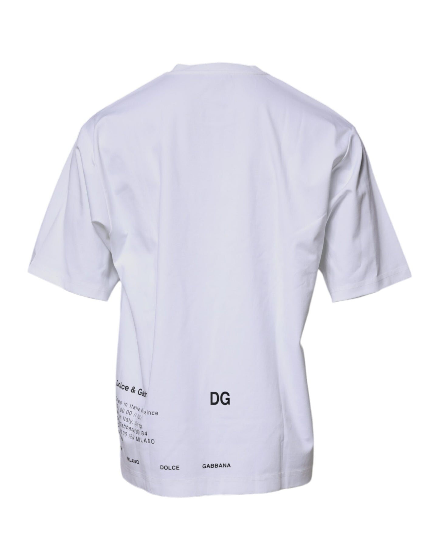 Dolce & Gabbana Weißes DG Logo Baumwoll-T-Shirt mit Rundhalsausschnitt