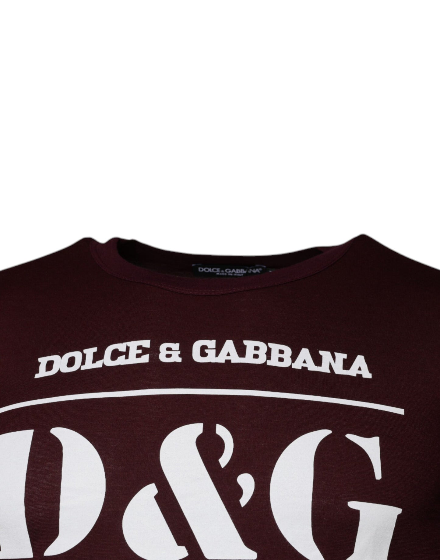 Dolce & Gabbana Dunkelrotes D&G King Of Love T-Shirt mit Rundhalsausschnitt